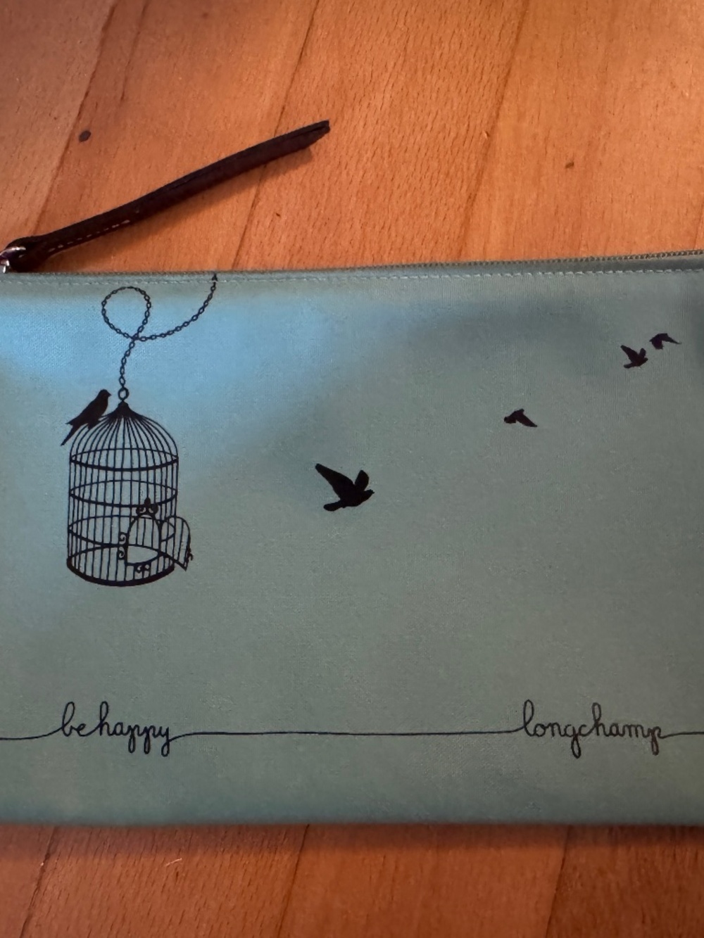 Longchamp "Cage aux Oiseaux" (Birdcage) Zip Pouch - Blue/Lagoon